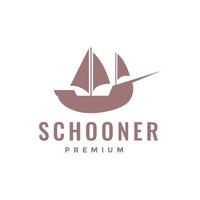 Boot segeln Schoner Ozean Segler isoliert Logo Design Vektor Icon Illustration Vorlage