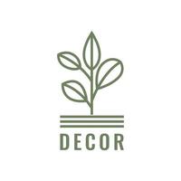 pflanze verlässt dekoration innenraum minimalistisches logo design vektor symbol illustrationsvorlage