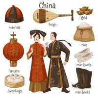 chinesische kultur und traditionen, mann und frau vektor