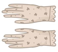 årgång handskar med vit spets och deco ornament vektor