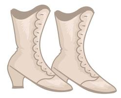Vintage Lederstiefel Schuhe auf hohem Absatz für Frauen vektor