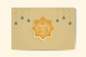 ramadan kareem grußkarte mit goldfarbe und silhouette laterne ramadan mubarak. Hintergrund-Vektor-Illustration. vektor