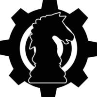 Strategie-Symbol auf weißem Hintergrund. Startzeichen für Schachpferde. flacher Stil. vektor