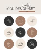 Linestyle-Icon-Design-Set Tee vektor