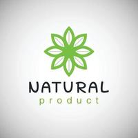 naturlig produkt logotyp design mall . gren med grön löv vektor