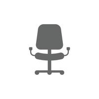 eps10 grauer Vektor Sessel abstraktes Symbol oder Logo isoliert auf weißem Hintergrund. Schreibtisch- oder Bürostuhlsymbol in einem einfachen, flachen, trendigen, modernen Stil für Ihr Website-Design und mobile App