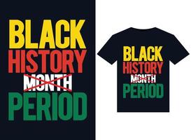 svart historia månad period illustrationer för tryckfärdig t-tröjor design vektor