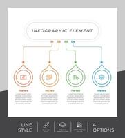 presentation företag alternativ infographic med linje stil och färgrik begrepp. 4 alternativ av infographic kan vara Begagnade för företag ändamål. vektor