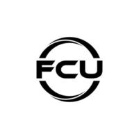 fcu brev logotyp design i illustration. vektor logotyp, kalligrafi mönster för logotyp, affisch, inbjudan, etc.