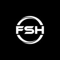 fsh brev logotyp design i illustration. vektor logotyp, kalligrafi mönster för logotyp, affisch, inbjudan, etc.