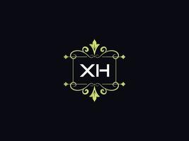 monogram lyx xh logotyp, minimal xh lyx logotyp design vektor