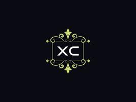 monogram lyx xc logotyp, minimal xc lyx logotyp design vektor