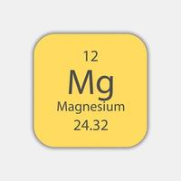 magnesium symbol. kemiskt element i det periodiska systemet. vektor illustration.