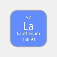 Lanthan-Symbol. chemisches Element des Periodensystems. Vektor-Illustration. vektor