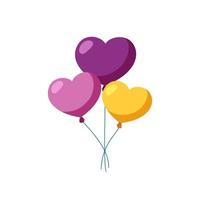ballonger i form av hjärta. knippa av helium ballonger. vektor illustration