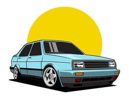 90s bil tecknad serie illustration grafisk vektor begrepp