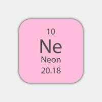 neon symbol. kemiskt element i det periodiska systemet. vektor illustration.