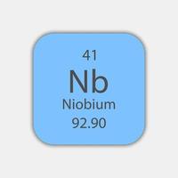 Niob-Symbol. chemisches Element des Periodensystems. Vektor-Illustration. vektor