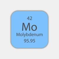 molybden symbol. kemiskt element i det periodiska systemet. vektor illustration.