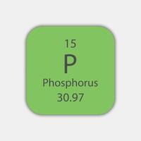 fosfor symbol. kemiskt element i det periodiska systemet. vektor illustration.