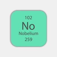 nobelium symbol. kemiskt element i det periodiska systemet. vektor illustration.