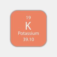 Kalium-Symbol. chemisches Element des Periodensystems. Vektor-Illustration. vektor