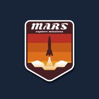 Mars Space Mission Abzeichen und Logo Embleme vektor