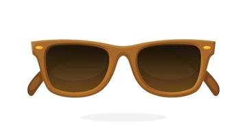 retro solglasögon med brun hornkantad ramar och brun linser. vektor illustration i tecknad serie stil. sommar tillbehör. glasögon för skydd från Sol stråle