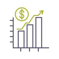 Diagram upp vektor ikon