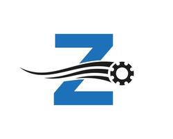 buchstabe z zahnrad logo. Ikone der Automobilindustrie, Zahnradlogo, Autoreparatursymbol vektor