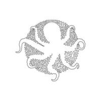 durchgehende kurvenlinienzeichnung. Oktopusse sind wirbellose Tiere mit einem großen Kopf. Einzeilige editierbare Strichvektorillustration des lustigen Oktopus für Logo, Wanddekoration, Posterdruckdekoration vektor