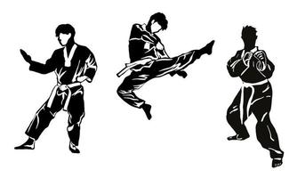 taekwondo kick vektor siluett