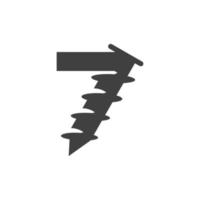 Buchstabe 7 Schrauben-Logo-Vorlage für Baueisenwaren-Symboldesign vektor