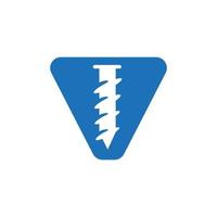 Schreiben Sie eine Schraube-Logo-Vorlage für das Design von Symbolen für Eisenwarenhändler vektor