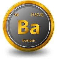chemisches Element des Bariums. chemisches Symbol mit Ordnungszahl und Atommasse. vektor