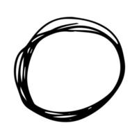 handgezeichneter kritzelkreis. rundes kreisförmiges Gestaltungselement des schwarzen Gekritzels auf weißem Hintergrund. Vektor-Illustration vektor
