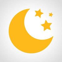 Mond mit Sternsymbol. mehrfarbiges Wettersymbol auf weißem Hintergrund. Vektor-Illustration. vektor