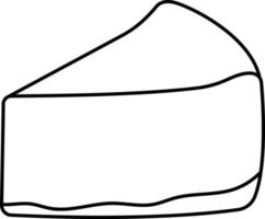 ein stück käsekuchen dessert symbol element illustration linie vektor