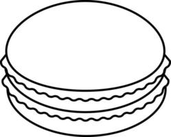macaron dessert symbol element illustration linie mit weiß gefärbtem stil vektor