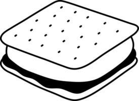 s sitten marshmallow dessert symbol element illustration halbfest schwarz und weiß vektor