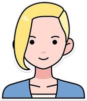 avatar användare kvinna flicka person människor rosa punk- hår översikt färgad klistermärke retro stil vektor