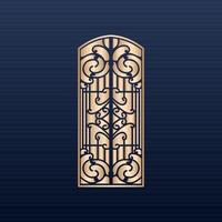 Luxuriöser dekorativer Mandala-Designhintergrund in Goldfarbe - nahtloses Muster - Dekorationshintergrund - Jali und Laserschneiden nahtloses Muster - aztekisches Rahmenset - lasergeschnittene Paneele vektor