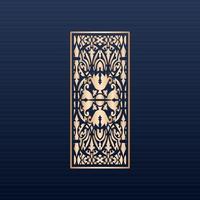 Luxuriöser dekorativer Mandala-Designhintergrund in Goldfarbe - nahtloses Muster - Dekorationshintergrund - Jali und Laserschneiden nahtloses Muster - aztekisches Rahmenset - lasergeschnittene Paneele vektor