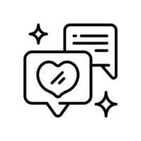 Liebes-Chat-Symbol für Ihre Website, Ihr Handy, Ihre Präsentation und Ihr Logo-Design. vektor