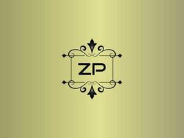 kreatives zp-logobild, erstklassiges zp-luxusbriefdesign vektor