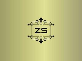 kreatives zs-logobild, erstklassiges zs-luxusbriefdesign vektor