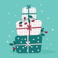 Geschenkboxvektor, Geburtstagsgeschenke, Cartoon-Geschenkboxen, Geschenkboxen im Handzeichnungsstil, Weihnachtsgeschenke vektor
