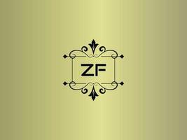 kreatives zf-logobild, erstklassiges zf-luxusbriefdesign vektor