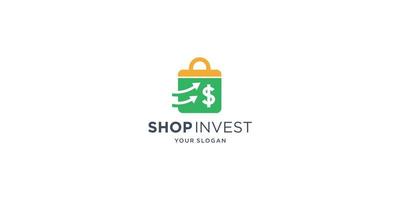 Investment-Logo mit Shop-Konzept-Vorlage Design-Vektor-Inspiration. vektor