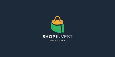 Shop-Investment-Business-Logo-Design-Vorlage. vektor